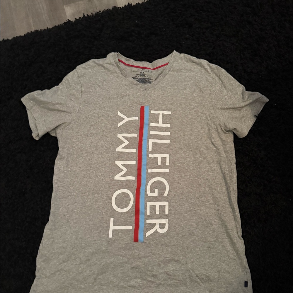 Tommy Hilfiger Light Gray Logo Tee Sz.M